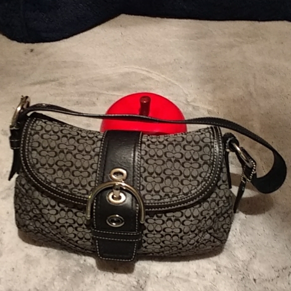 Authentic Coach monog/leather handbag - Picture 1 of 6